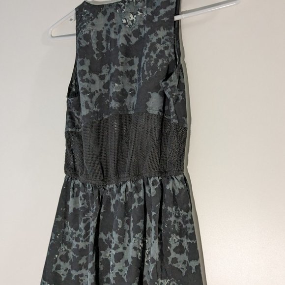 Hurley Marble Print Mesh Panel High Low Dress Black Grey Size XS - Picture 5 of 9